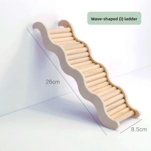 Real Wood Two-Level Staircase Interactive Hamster Cage Decorative Landscape Wooden Toy for Bears Pet Supplies Small Pet Toys
