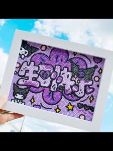 kuromi birthday gift diy diamond Painting Set Cute  diamond sticker art and craft for kids