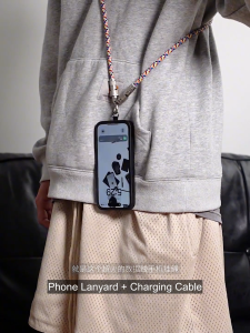 ✅【SG】USB-C Lanyard Charging Cable | 60W USB-C to USB-C Fast Charging Data Cable | 2-in-1 Phone Lanyard Neck Wrist Strap | Nylon Braided Type-C Cable 30CM 120CM | Crossbody Phone Strap Charging Cord for Phone Tablet Laptop Travel