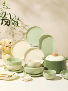 Yomerto | Attractive Dinnerware Set New Design Underglaze Colors Creamy Style