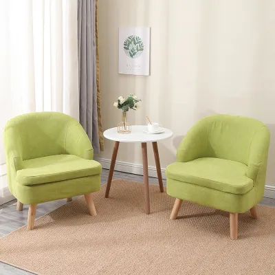 Modern Minimalist Single Sofa Chair Fabric Bedroom Womens Mini Small Size Living Room Furniture Cloth Art Patterned Sofas