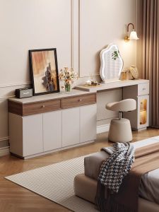 YANGYING | Antique Style Solid Wood Bedside Dressing and Storage Table