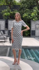 Jebeya Kalah Dress ฺสีเทาอมฟ้า (หัวใจสีเทาอมฟ้า)