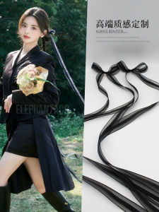 Elegant French Vintage Side Hair Clip with Long Bow Knot Low Ponytail Clip Lace Ribbon Womens Fashion Hair Accessories