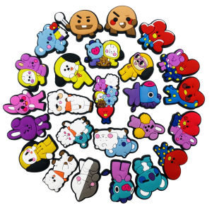 Bandai | Kawaii Cute Cartoon Animal PVC Shoe Charms Puppy Alpaca Koala Bunny Heart Detachable Clog Shoe DIY Decor Accessories Gift