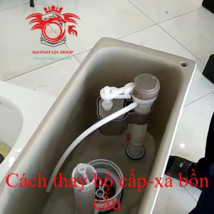 Bộ xả và cột cấp nước bồn cầu liền khối cao cấp