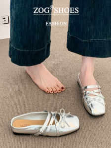ZOG | Flat Slip-On Mary Jane Sandals Silver