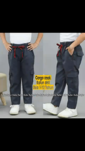 cargo pants celana anak laki laki kekinian usia 1-12 tahun kain katun drill