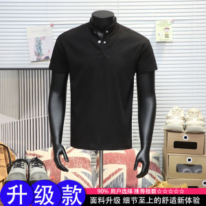 Áo Thun Polo Nam Tay Ngắn Màu Xám Nhạt Mùa Hè Thể Thao Thể Hình Lộ Cơ American Heavyweight Cổ Polo Tay Lửng