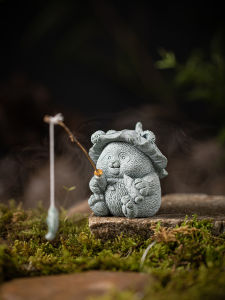 Chinese Fad Panda Fishing Tea Ornaments Ornaments Lovely Soft Cute Healing Tether Incense Holder Incense Holder Incense Holder Table Decoration Gift