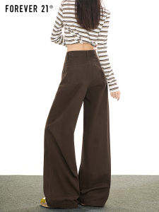 American Retro Coffee Color Wide Leg Jeans Womens High Waist Loose Slimming Small Size Straight Tube Long Pants