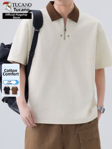TUCANO | Contrast Color Patchwork Loose Fit Polo Shirt