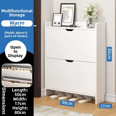 Slim Narrow Flip-top Entry Shoe Cabinet Space-saving Organizer