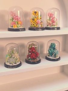 ZHBO Mainan Block Flower Lego Bunga Buket DIY Romantis Bunga Kotak Tampilan Untuk Dekorasi Desktop