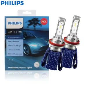 Philips | Philips Genuine H11 Head Lamp Ultinon Essential LED 12V 16W 6000K Bright White Light High Low Beam Auto Car LED Headlamp 1 Pair