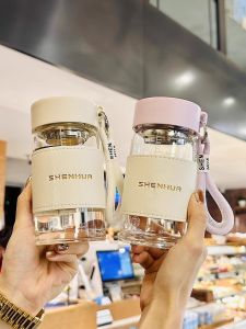 แก้วน้ำแก้วเซรามิกขนาดเล็กพร้อมสายสะพายเท้าสูงสำหรับตีกาแฟเช้า แก้วน้ำสำหรับใส่เหล้า แก้วน้ำสำหรับตีกาแฟเช้า