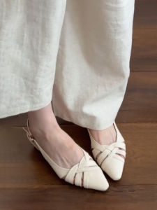 FANGXI | Lamb Skin Roman Woven Hollow Buckle High Heels
