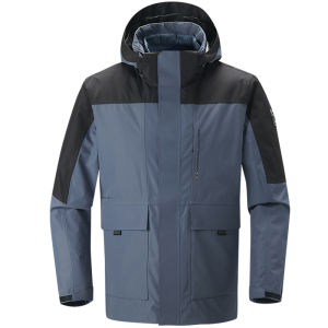 Jeep | Jeep Mens Outdoor Three-in-One Down Jacket Windproof Warm Non-Clumping Waterproof Sports Coat Breathable Polyester Fabric