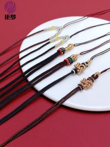 Dây Chuyền Thắt Nút Đồng Tâm Thủ Công Dây Chuyền Hạt Bồ Tát Phụ Kiện Trang Sức Thời Trang Mới Ra Lò Dây Đeo Xe Ngọc Bích DIY