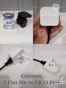 2 Pin to 3 Pin Converter Adapter Plug (China to UK)