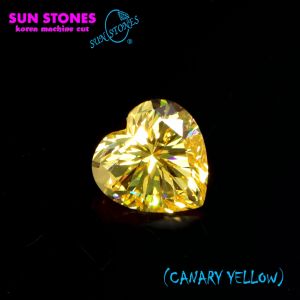 CZ Heart 5A KOREA MACHINE CANARY YELLOW Dark Heart Shaped Diamond CZ เพรชรัสเซีย เพชรพลอยรูปหัวใจ สีเหลือง