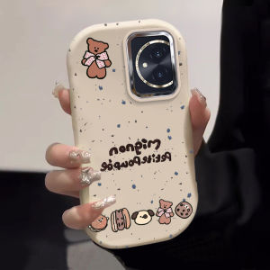Liquid Silicone Bear Splatter Phone Case for Huawei Honor 100 Series Cute Plump Design Womens Style Protective Cover Anti-Fall