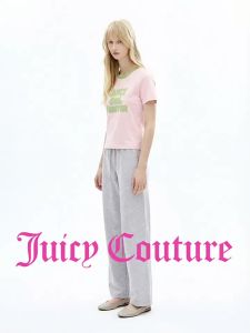 Juicy Couture | Dopamine Color Contrast Rhinestone Printed Short Sleeve T-shirt