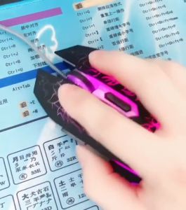 Wired Gaming Mouse Backlit Ergonomic Gamer Mice Optical Mice Colorful Lights 3 Level DPI