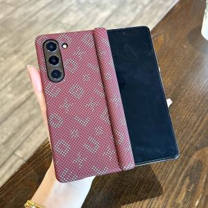 For Samsung Galaxy Z Fold 4 5 6 7 Case Double Hinge Imitation Carbon Fiber Pattern Protection Plastic Hard No Front Cover Funda