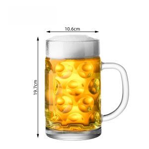ขนาดใหญ่พิเศษ 1L แก้วเบียร์สุด ๆขนาด 500 มลความจุยุโรปสไตล์แก้วสีบริสุทธิ์แก้วเบียร์สำหรับคนรักเบียร์และเทศกาล