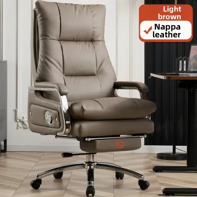 Leather Boss Chair Reclining Office Seat Massage Large Class Comfortable Computer Chair Home Office Furniture Adjustable Height