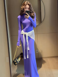SHANGSHA | French Elegant Slim Fitting Knitted Dress