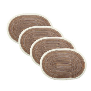 Set of 4 Oval Placemats Heat-resistant Table Mats Washable Non-slip Dining Table Mats