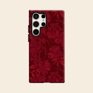 BILIBILI | Red Floral Luxury Fashion Full Lens Protective Case for Samsung Galaxy S26 S25 S24 A56 A36 Plus Ultra