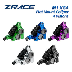 ZRACE XG4 Flat Mount 4 Pistons Caliper Road Hydraulic Brake Caliper ICE-TECH Pads BMX Racing Caliper Full CNC Lightweight