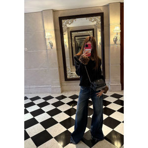 YOZO STUDIO Thickened Short Coat Single Button Fur Collar Design Leopard Print Womens Winter Outerwear Fashionable Top