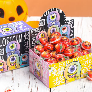 Halloween Candy Eye Filling Explosion Soft Candy Fun Pumpkin Shape Gummy Snacks for Party Prank Sweet Treats from China
