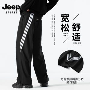 JEEP SPIRIT Spring สามบาร์กางเกงขายาวลำลองกีฬาสำหรับคู่รักผู้ชายและผู้หญิงกางเกงพลร่มกางเกงลำลองกางเกงขาม้าอเมริกันสำหรับผู้ชาย