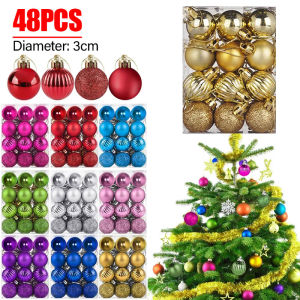 48 Quả Bóng Cây Giáng Sinh 3CM Đồ Trang Trí Tiệc Treo Trang Sức Y04
