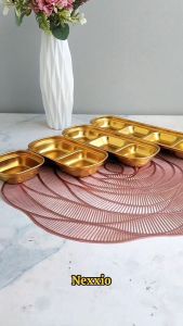 NexXIO Tempat Saus Sambal Gold / Tempat Sambal Gaya Korea / Kitchen Plate Sauce Dish Gold Korea