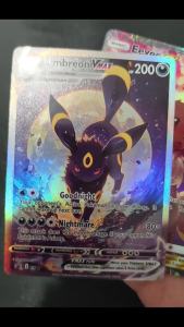 Funism | Homemade English Umbreon Vmax DarkPikachu Eevee Mimikyu High Quality Game Collection Texture Card Toy