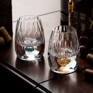 15MLGold Foil Crystal Wine Glass1/2/6piece Set Luxury Whiskey Glass BPA Free Suitable for Decoration Collection and Celebration