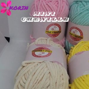Benang Rajut Mini Chenille Korin / Small Chenille Chunky Yarn / Small Ply [50gr]