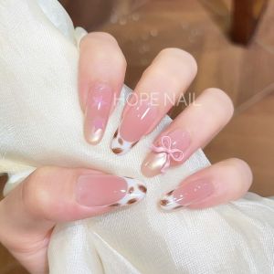 Nghệ Thuật Làm Móng Thủ Công Pháp Họa Tiết Da Báo Ngọt Ngào Và Cay Nồng Có Nơ Thắt Nút Mắt Mèo Má Hồng Làm Trắng Móng Tay Cao Cấp