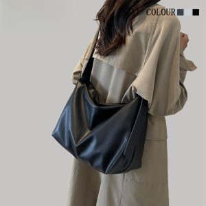 URDAV Womens Large Capacity Tote Bag Single Shoulder Crossbody Bag Commuter Style College Trend Soft PU Leather Daily Match