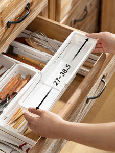 กล่องแยกชั้นวางของในตู้ครัวสำหรับจัดระเบียบเครื่องใช้ในครัว กล่องจัดระเบียบแบบพับได้ที่ซ่อนอยู่ในตู้ กล่องจัดระเบียบเครื่องสำอาง