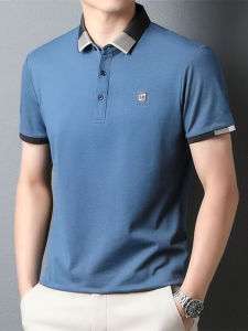 Summer New Style Short Sleeve Polo Shirt Mens Casual Slim Fit Thin Business Casual T-Shirt Upper Body Mens Wear