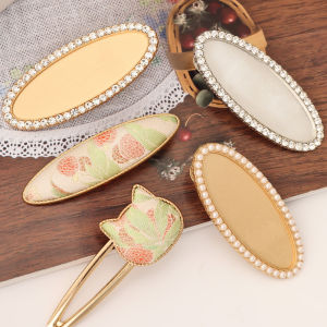 Chinese Style Embroidery Brocade Base Cloth with Pearl Edge and Bow