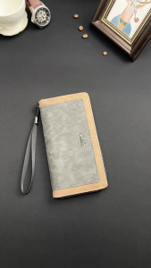 MENSPE Fashion Long Wallet Mens Soft PU Long Wallet Multi-Card Position Vintage PU Frosted Wallet Multi-Functional Wallet Large Capacity Purse ID Credit Cards Holders Coin Pouch PU Leather Coin Bag Business Wallets