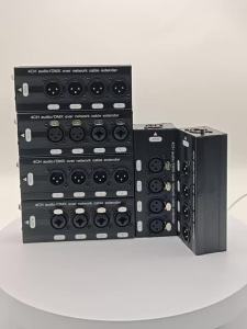 4 Channel XLR to RJ45 Ethernet Extender Gold Plated DMX512 Network Signal Extender for Stage Lighting and Recording Studio